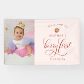 Pink Berry First Birthday Banner (Horizontal)