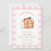 Pink Berry Pancake Babydusche Brunch Einladung (Vorderseite)