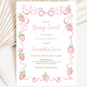 Pink Berry Sweet Baby Dusche Einladung