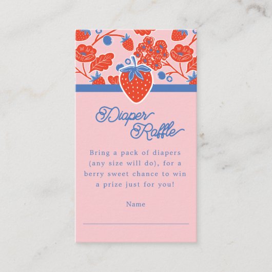 Pink Berry Sweet Blooms & Berries Diaper Begleitkarte (Vorderseite)