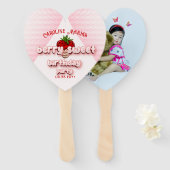 Pink Berry Sweet Strawbery Birthday Girl Foto Fächer (Vorne und Hinten)