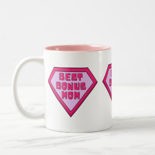 Pink Best Bonus Mama Muttertag Zweifarbige Tasse