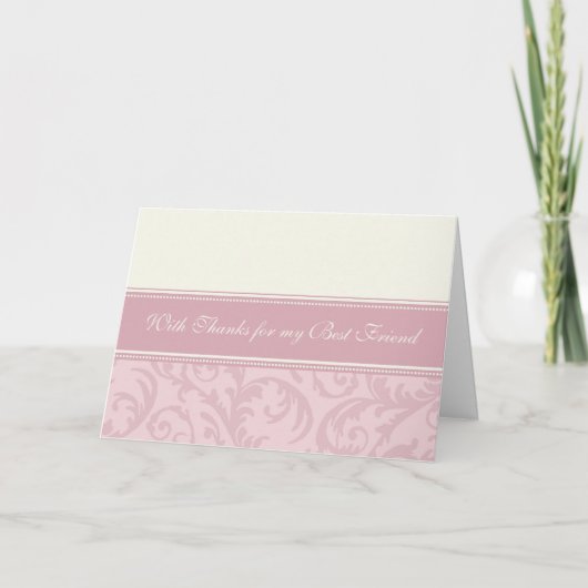 Pink Best Friend Vielen Dank Trauzeugin Card Dankeskarte (Vorderseite)