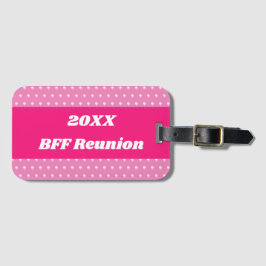 Pink Best Friend Wiedersehen Bright Polka Dots Gir Gepäckanhänger