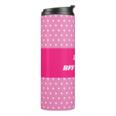 Pink Best Friend Wiedersehen Bright Polka Dots Gir Thermosbecher (Nach links gedreht)