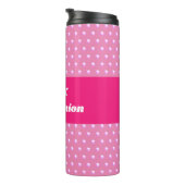 Pink Best Friend Wiedersehen Bright Polka Dots Gir Thermosbecher (Nach rechts gedreht)