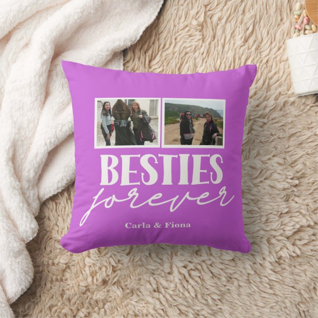 Pink Best friends 3 photos on Throw Pillow Kissen (Decke)