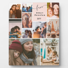 Pink Best friends bff Script 10 Foto Grid Fotoplatte