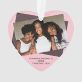 Pink Best Friends Forever Foto mit benutzerdefinie Ornament (Rückseite)