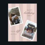 Pink Best Friends Foto Happy Geburtstag Postkarte<br><div class="desc">Pink Best Friends Foto Happy Birthday Postcard</div>