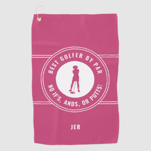 Pink Best Golfer by Par Funny Putts Ladys Sports Golfhandtuch
