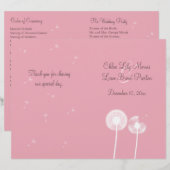 Pink Best Wishs Wedding Programm (Vorne/Hinten)