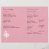 Pink Best Wishs Wedding Programm (Rückseite)