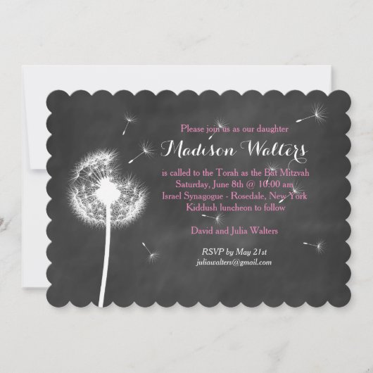 Pink Best wünscht Bat Mitzvah Einladung (Vorderseite)