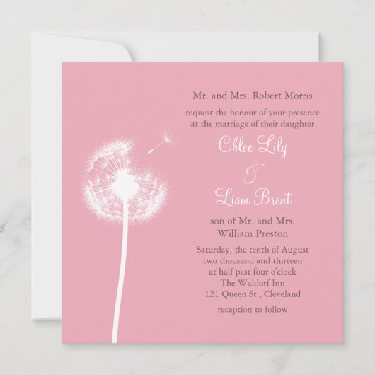 Pink Best wünscht sich! Einladung zur Hochzeit (Vorderseite)