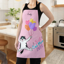 Pink Beste Cat Mama je All-over Print-Schürze