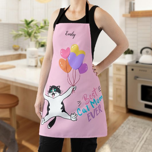 Pink Beste Cat Mama je All-over Print-Schürze Schürze