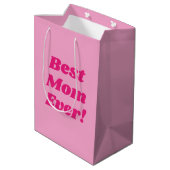 Pink Beste Mama je Mittlere Geschenktüte (Rückseite Schrägansicht)