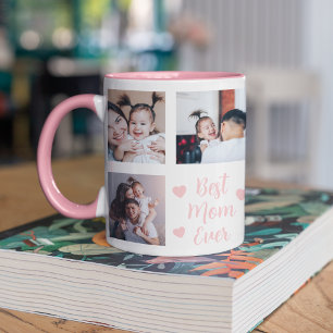 Pink Beste Mama je Personalisiertes Foto Tasse
