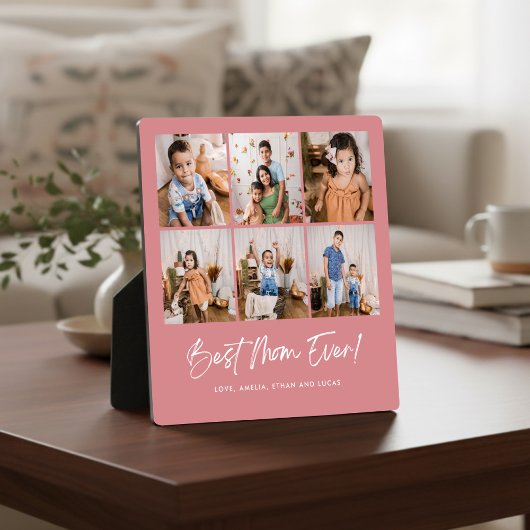 Pink Beste Mama je sechs Foto Plaque Fotoplatte