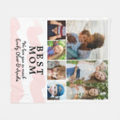 Pink Beste Mama Wasserfarbe 6 FotoCollage Fleecedecke (Vorderseite (Horizontal))