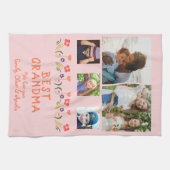 Pink Beste Oma Blume 5 FotoCollage Keepake Geschirrtuch (Horizontal)