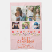Pink Beste Oma Blume 5 FotoCollage Keepake Geschirrtuch (Vertikal)