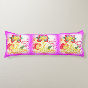Pink bestickte Palmen Kissen