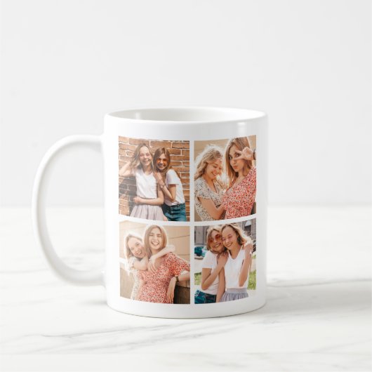 Pink Besties Best Friends 4 FotoCollage Kaffeetasse (Links)