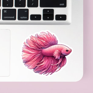 Pink Betta Fish Aufkleber