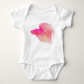 Pink Betta Fish Baby Strampler (Vorderseite)