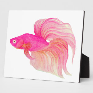 Pink Betta Fish Watercolor Fotoplatte