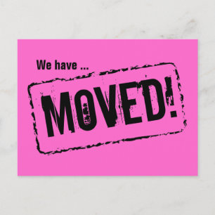 Pink bewegte Postkarten für Ihre neue Zuhause-Adre