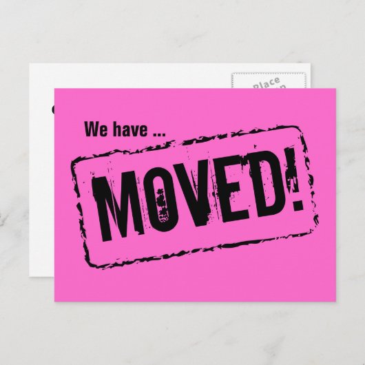 Pink bewegte Postkarten für Ihre neue Zuhause-Adre (Vorne/Hinten)