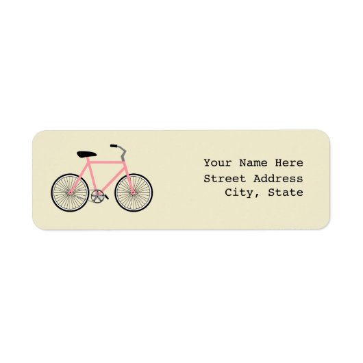 Pink Bicycle Address Label (Vorne)