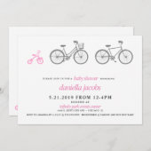 Pink Bicycle Baby Dusche Einladung (Vorne/Hinten)