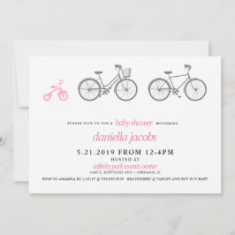 Pink Bicycle Baby Dusche Einladung