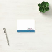 Pink Bicycle Blue Gemustert Border Post-it Klebezettel (Büro)