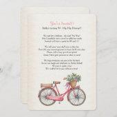 Pink Bicycle Einladung individuell (Vorne/Hinten)