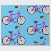 Pink Bicycle Wrapping Paper Geschenkpapier (Flach)