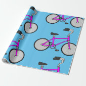 Pink Bicycle Wrapping Paper Geschenkpapier (Ungerollt)