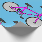 Pink Bicycle Wrapping Paper Geschenkpapier (Ecke)