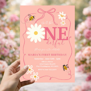 Pink Biene Ist sie nicht EINderbar Gänseblümchen E Einladung