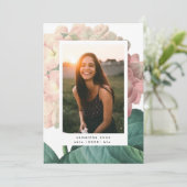 Pink Big Blume Foto University Grad Ankündigung (Stehend Vorderseite)