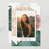 Pink Big Blume Foto University Grad Ankündigung (Vorne/Hinten)