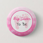 Pink Big Sister als Baby Dusche Button (Vorderseite)