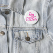 Pink Big Sister Typografie Button (Beispiel)