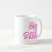 Pink Big Sister Typografie Kaffeetasse (VorderseiteRechts)