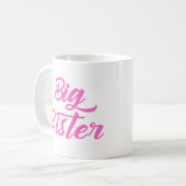 Pink Big Sister Typografie Kaffeetasse (Vorderseite Links)