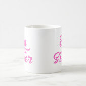 Pink Big Sister Typografie Kaffeetasse (Mittel)